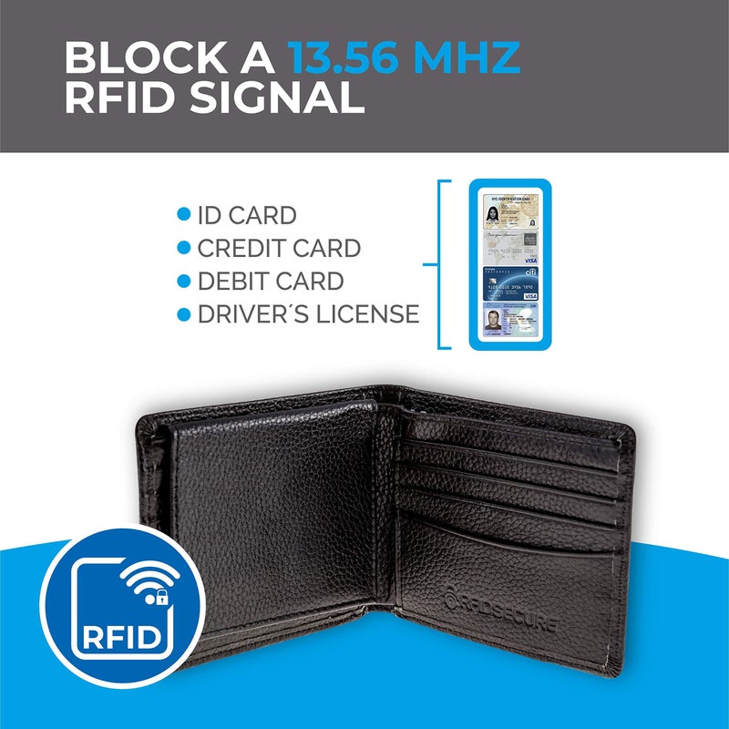 RFID SECURE RFID Blocking Stylish Genuine Leather Wallet for Men - Excellent as Travel Bifold - Credit Card Protector - Image 3